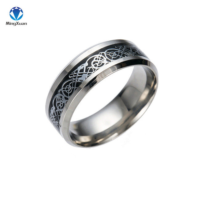 4 COLORS Vintage Gold Free Shipping Dragon 316L stainless steel Ring Mens Jewelry for Men lord Wedding Band male ring for lovers - ECOMAGH