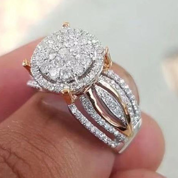 FFLACELL NEW Female Luxury Rhinestone Rings Engagement Ring For Woman Wedding Party Gift - ECOMAGH