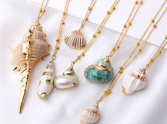 Boho Conch Shell Necklace Sea Beach Shell Chain Pendant Necklace For Women Collier Femme Shell Cowrie Summer Jewelry Bohemian - ECOMAGH