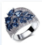 Ring in 5 Colors Cubic Zirconia of Blue Green Champagne Clear And Siam CZ stones Jewelry colorful Fashion Rings - ECOMAGH