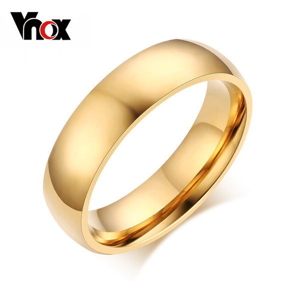 Vnox 6mm Classic Wedding Ring for Men / Women Gold / Blue / Silver Color Stainless Steel US size - ECOMAGH