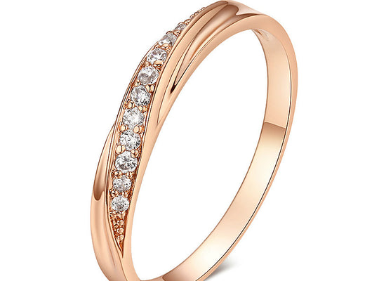 Top Quality Cubic Zirconia Rose Gold Color Wedding Ring - ECOMAGH