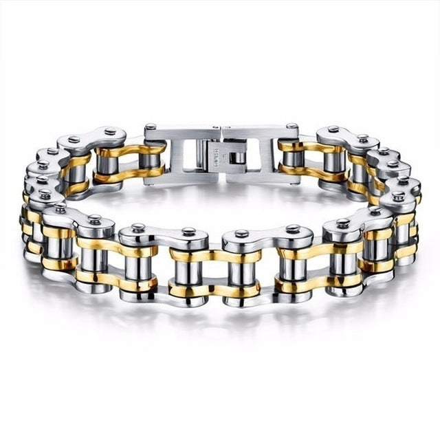 Punk Rock Men's Bracelets Biker Bicycle Cuff & Bangles Man Motorcycle Link Chain 316L Stainless Steel Jewelry - ECOMAGH