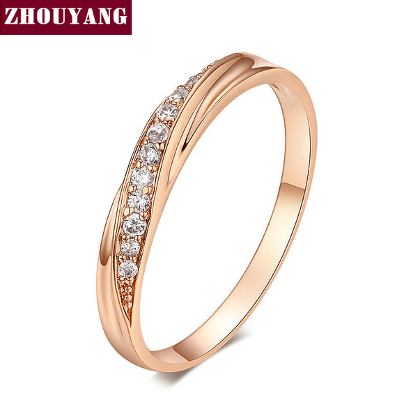 Top Quality Cubic Zirconia Rose Gold Color Wedding Ring - ECOMAGH